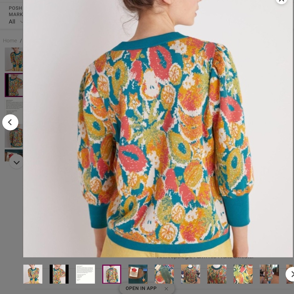 FARM Rio Multicolor Fruit & Floral Sweater - Picture 4 of 7